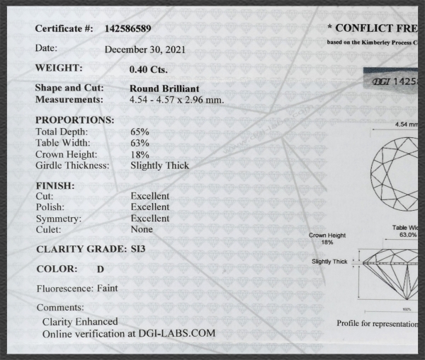 Brillant 585 Gold Anhänger; 0,40ct; DGI Zertifikat